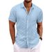 Men's Clothing Casual Loose Fit Short Sleeve Shirt Plaid Jacquard Design, Breathable & Lightweight Stylish Tops (White, Beige, Green, Yellow-Green)_viptrois.com