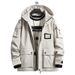 Men's Clothing Heavyweight Workwear Jacket With Cotton Lining - Oversized Utility Coat For Winter, Streetwear Style (in Beige, Black, Green)_viptrois.com