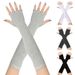 Unisex Long half-finger gloves with wooden ear edge Knitted warm cotton solid color open finger ruffled extended gloves_viptrois.com