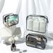 Storage Bags PVC Transparent Toiletry Bag Waterproof Cosmetic Bag Cosmetic Zipper Storage Bag Multifunctional Portable Packaging Bag_viptrois.com