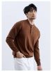 Men's Henley Neck Long-Sleeve Knit Sweater - Slim Fit Business Casual Pullover, Breathable & Stretchy (Black, Gray, Coffee)_viptrois.com