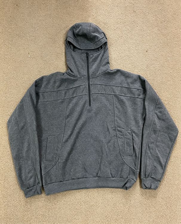 Men's Clothing New Drop Shoulder Retro Hooded Sweatshirt Full Face Long Zipper With Eyelet Hooded Long Sleeves_viptrois.com
