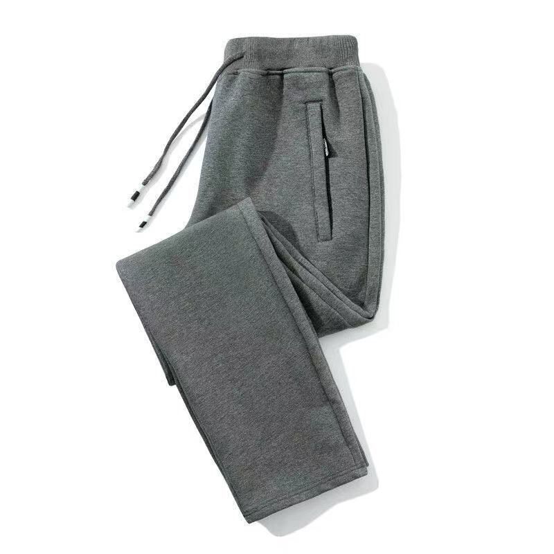Men's Heavy-Duty Work Pants - Winter Fleece-Lined, Durable Polyester Blend, Loose Fit For Construction & Labor (Black, Dark Grey, Light Grey)_viptrois.com