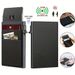 Men's Wallet Card Cases Side Push Card Strap Gray Double Layer Lycra Cloth Minimalist Men's RFID Metal Wallet Silver Card Holder Coin Purse_viptrois.com