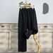 Men's Clothing Pure Linen Men's Trousers Summer Thin Full Linen Trousers Men's Casual Trousers Loose Straight Drape Wide Leg Trousers_viptrois.com