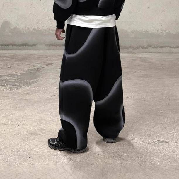 Streetwear Unisex Hoodie With Futuristic Geometric Print - Oversized Fit, Soft Polyester Fabric, Trendy Urban Style (Black)_viptrois.com