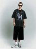 Vintage Washed Letter M Compass Frame Graphic 230g Cotton T-Shirt Men's Casual Streetwear Tee_viptrois.com