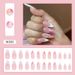 Nails Art & Tools White French Colorful Flower From Simple Almond Armor Cute Sweet Girl Ins Style Round Head False Nail Nail Nail Pieces_viptrois.com