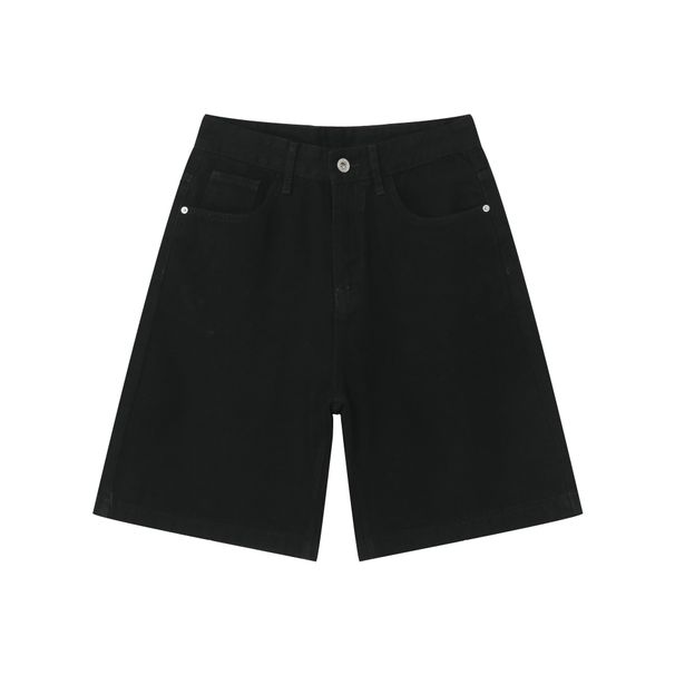 Nirben Denim Men's Summer Clean Fit Straight Leg Denim Shorts Loose Wide Leg Pants Five Point Trendy_viptrois.com