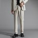 Men's Black Flowy Suit Trousers High-End Straight Leg Loose Fit Business Casual Dress Pants Korean Style Elastic Autumn_viptrois.com