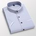 Men's Clothing Summer New Men's Short Sleeved Shirt Stand Collar Business Casual Fashion Men's Oxford Shirt_viptrois.com