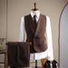 Men's Clothing Double Breasted Suit Set - Slim Fit Formal Blazer, Vest & Trousers For Wedding, Groom, Business & Special Occasions (Black, Charcoal)_viptrois.com