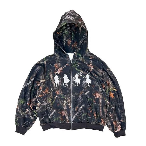 Unisex Camo Print Hooded Zip-Up Sweatshirt – Oversized Streetwear Pullover For Men & Women_viptrois.com