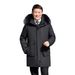 Pure Men's Down Thickened Mid-Length Loose Fit For Middle-Aged Men Plus Size Winter Clothing Dad's Jacket With Detachable Fur_viptrois.com