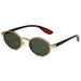 Oval Metal Frame Sunglasses - Retro Unisex Vintage Shades UV400 Protection (European American Fashion High-End Glasses)_viptrois.com