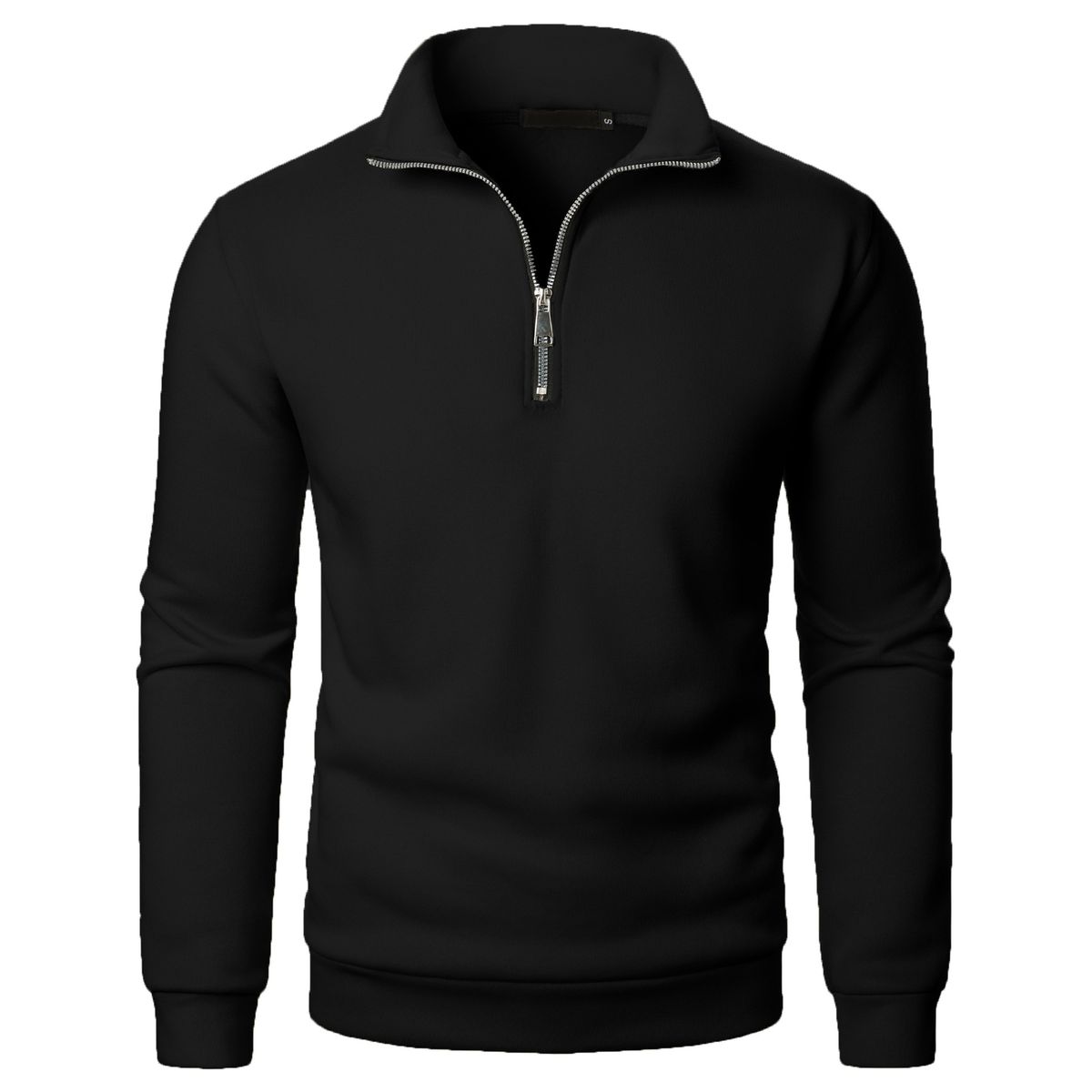 Pure New Stand Collar Casual Men's Solid Color Fashion Pullover Sweatshirt_viptrois.com