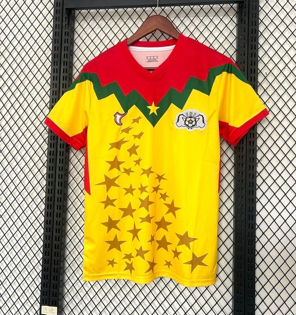 25-26 Burkina Faso Yellow Short-sleeved Away Top New Quick-drying Sweatshirt Breathable Football Jersey_viptrois.com