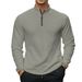 Pure Pure Cross-Border Independent Station Autumn Winter American Style Simple Casual Men's Loose Jacquard Stand Collar Half-Zip_viptrois.com
