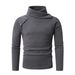 Men's British-Style Knit Sweater – Stretchable Cotton-Blend Crewneck Pullover (Black/White/Charcoal, M-4XL)_viptrois.com