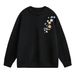 Textured Floral Embroidered Sweater Men's Loose Pullover Knitted Sweater Thickened Thermal Thread Jacket_viptrois.com
