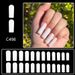 Finished Wear Armor Mid-length Milky White Simple Nail Finished Light Luxury Style Nail Art for Foreign Trade 24 Pieces_viptrois.com