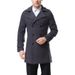 Man's clothing Men's tweed solid coat double breasted epaulette coat trench coat_viptrois.com