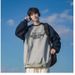 Raglan Sleeve Trendy Brand Japanese Retro Pullover Sweatshirt Spring Autumn Jacket Loose Fit Men's Fashion_viptrois.com