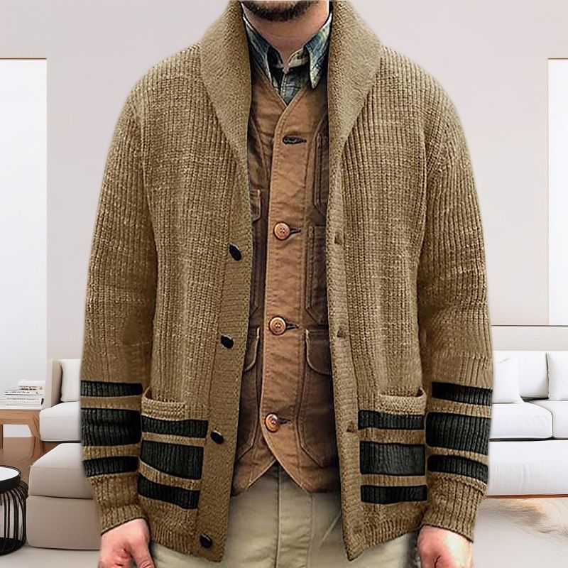 Pulse European And American Men's Clothing Autumn Winter Retro Fashion Turn-Down Collar Long Sleeve Jacket Thickened_viptrois.com