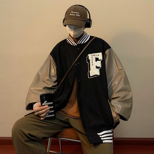 Loom Baseball Men Trendy Brand Ins European American Hip Hop Embroidery Spring Autumn New High Street Loose Patchwork Couple_viptrois.com