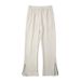 Men's Clothing Trousers With Flared Cuffs And Zipper Design Casual Trousers With Drawstring And Elastic Waist Youth Sports Loose Wide Leg Trousers_viptrois.com