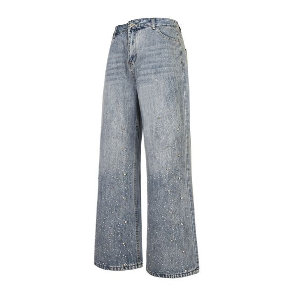 Men's Clothing Vibe Trendy Brand Niche Personality Hot Diamond Straight Wide Leg Trousers_viptrois.com