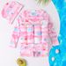 Mother & Kids Children's Buoyancy Swimsuit Girls Boys Girls Cute Baby Long Sleeved Sun Protection One Piece Surfing Floating Vest Swimsuit_viptrois.com