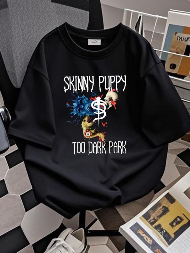 SKINNY PUPPY Too Dark Park T-Shirt Unisex For Men Women Tee S-4XL VN947 Summer Soft Stretched Slightly Stylish Breathable Comfortable Graphic_viptrois.com