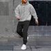 Men's Clothing Fashion Loose Fitting Sports Hoodie Set Fashion Hoodie Tracksuit Set - Cozy Fleece-Lined Sweatshirt & Joggers For Casual & Sporty Look_viptrois.com