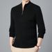 Men's Textured Half-Zip Sweater – Winter Knit Pullover With Chunky Cable Design (Black/Grey/Army Green/Khaki, S-Xxxl)_viptrois.com