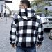 Men's Clothing Plaid Faux Fur Hooded Sweatshirt - Winter Cozy Fleece Pullover With Kangaroo Pocket, Oversized Fit, Soft & Warm Casual Streetwear_viptrois.com