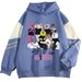 Loom Loom Color Block Fashion Niche Hooded Youth Cute Print Pullover 2023 Men's European And American Simple Sweatshirt Jacket_viptrois.com
