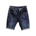 Men's Clothing New Men's Denim Shorts Loose Fashion Brand Five Point Mid Length Pants Trendy Hole Elastic Breeches_viptrois.com