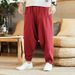 New Harem Men Solid Loose Casual Korean Style Cotton Plus Size Sweatpants Hot Sale Male Trousers Mens Pants_viptrois.com
