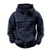 Men's Clothing New Hooded Solid Color European And American Retro Loose Multi Pocket Sweatshirt Zipper Jacket_viptrois.com