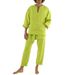 Men's Clothing Early Autumn New Men's V Neck Casual Tops Loose Trousers Sports Suits Men's Clothing_viptrois.com