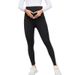 Family matching black color matching maternity trousers high waist hip lift elastic nine-point leggings adjustable maternity wear_viptrois.com