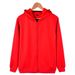 2026 Men's Solid Color Blank Zipper Sweater, Male And Female Couples Fleece Cardigan Hooded Jacket_viptrois.com