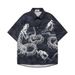 Men's Clothing Couple Short Sleeved Shirt Full Print Auspicious Cloud Snake Bone Loose Beach Cardigan Two Piece Set_viptrois.com