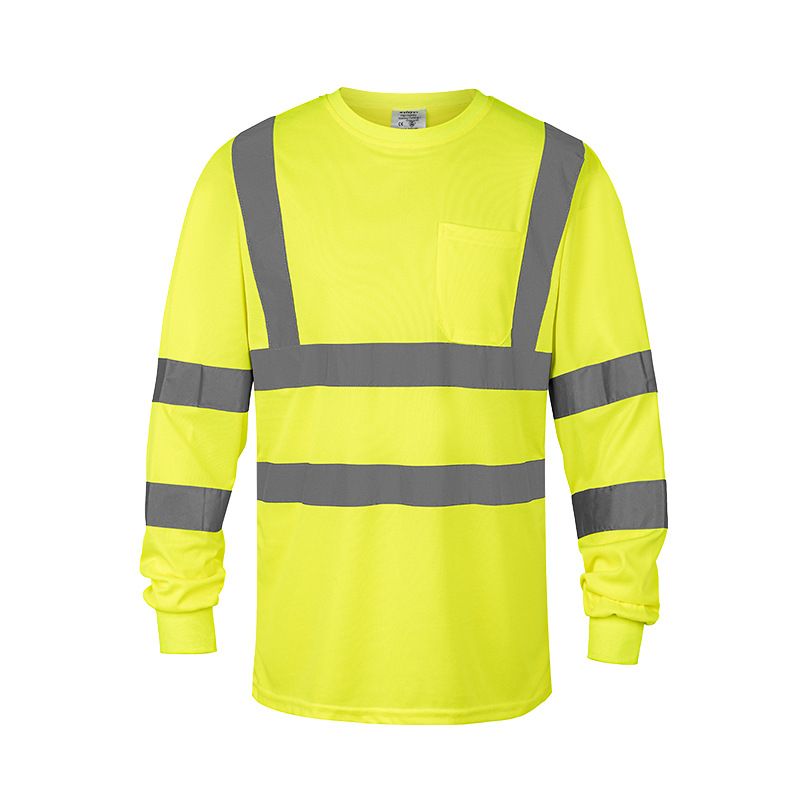 Men's Clothing Hot Selling Reflective Clothing T Shirt Breathable Long Sleeved Labor Protection Work Clothes Construction Mine Warehouse Work Clothes_viptrois.com