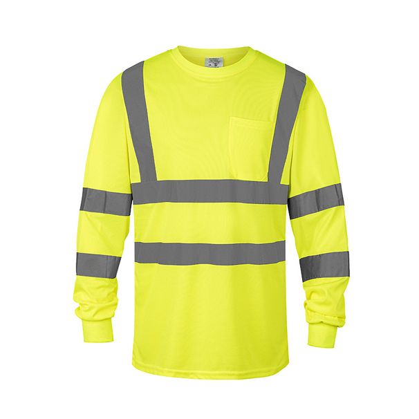 Men's Clothing Hot Selling Reflective Clothing T Shirt Breathable Long Sleeved Labor Protection Work Clothes Construction Mine Warehouse Work Clothes_viptrois.com