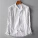2026 Men's Casual Simple Striped Long-Sleeve Shirt, Youth Literary Stand Collar Cotton-Linen Comfortable Shirt_viptrois.com
