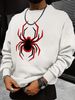 Men's Loose Casual Fashionable Spider Pattern Printed Round Neck Long Sleeved Sweatshirt Suitable For Autumn And Winter Wear_viptrois.com