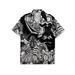 Men's Floral Loose Short Sleeved Shirt 2025 Summer Digital Printing Retro Style One Piece Foreign Trade Cross Border Clothing_viptrois.com