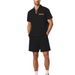 Men's Clothing Lapel Short Sleeved Pullover Casual Shirt Suit_viptrois.com